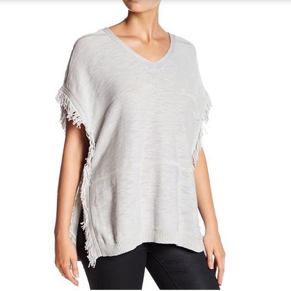 Michael Stars Sweaters - Michael Stars V-Neck Knit Fringe Poncho